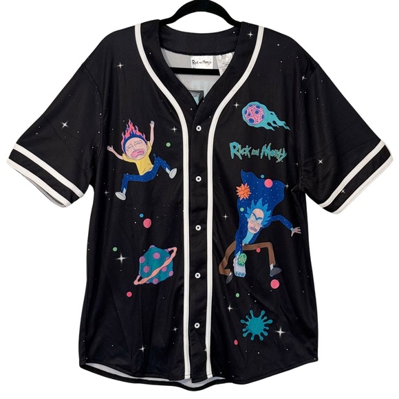 🔥🔥Rick And Morty Trippy Cosmic Baseball Jersey - Picture 2 of 9